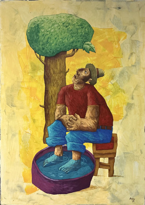 Rafał Bojdys - #RB35 - 70x50 cm "Opowieść o liściu"