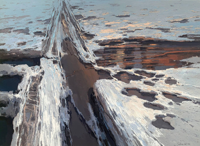 Tadeusz Król - Droga w zimie - 110x140 cm NIEDOSTĘPNY