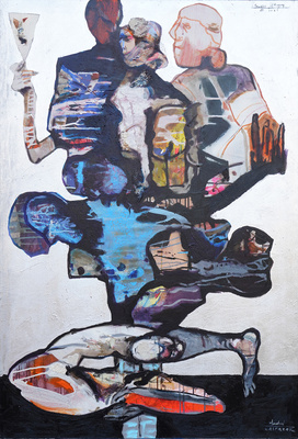 Andrzej Kasprzak, *** , oil, acrylic, spray, canvas, 130x90 cm / #AK56