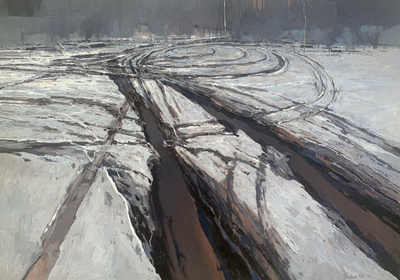 Tadeusz Król - W zimowym lesie- 110x140 cm NIEDOSTĘPNY