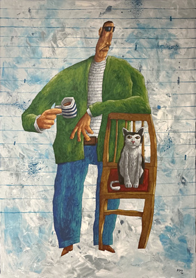 Rafał Bojdys - #RB31 - 100X70 cm "Kota miejsce"