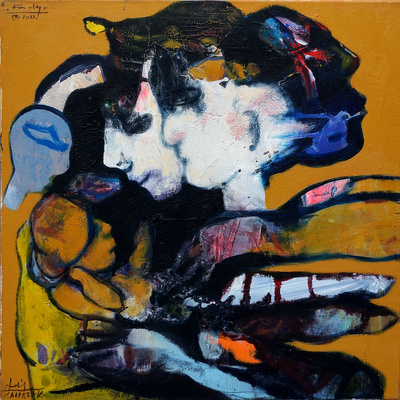 Andrzej Kasprzak, Family, oil, oil pastel, canvas, 50x50 cm / #AK14