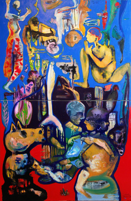 Andrzej Kasprzak, Live is heaven and hell I, oil, canvas, 180x120 cm, / #AK35